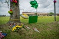 Santa Fe, Texas May 21st 2018: Memorial sign outside of Santa Fe High Royalty Free Stock Photo